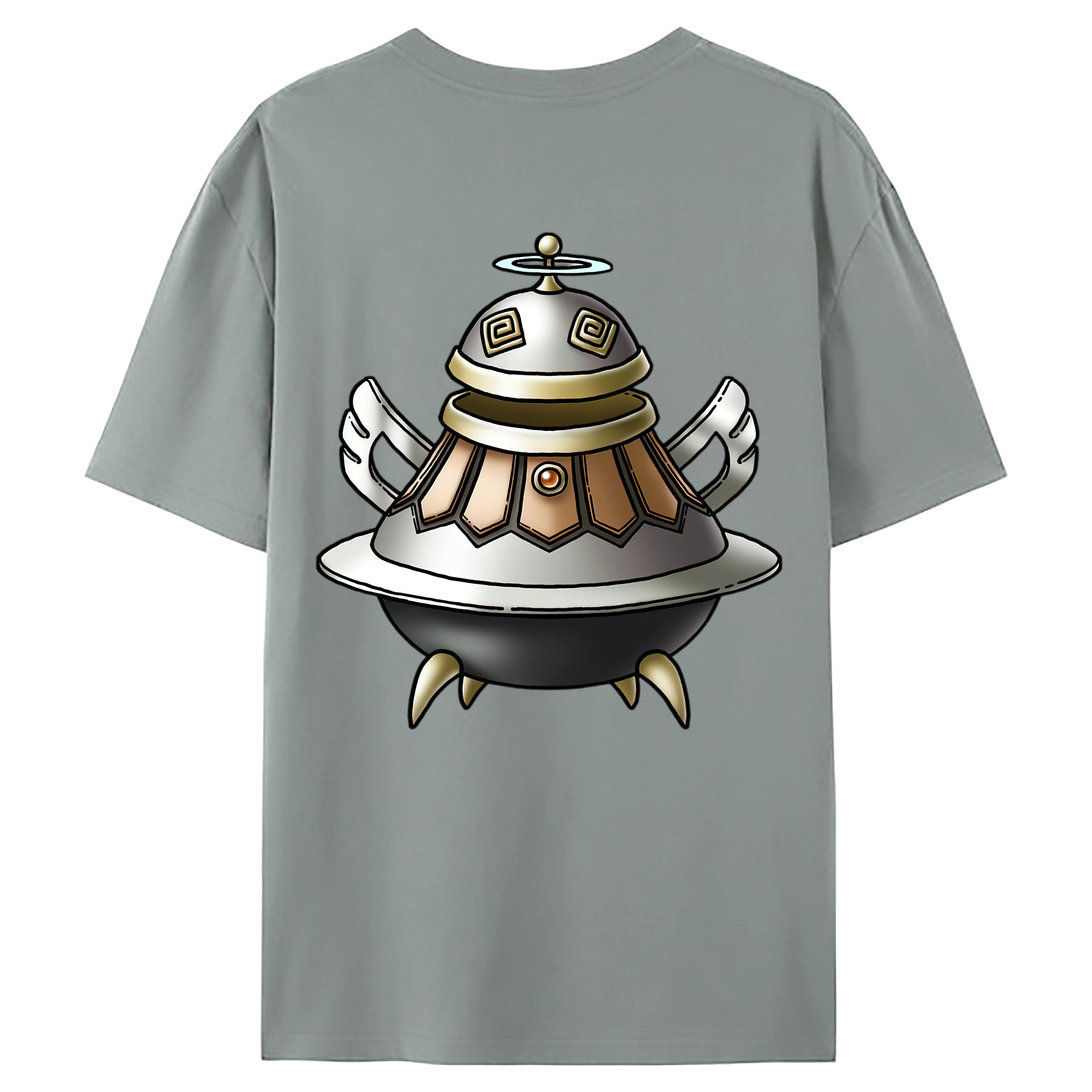 （画像用） ドラゴンクエスト Doragon Kuesuto Dragon Quest 綿100％ メンズ半袖Tシャツ（バックプリント） 通気性